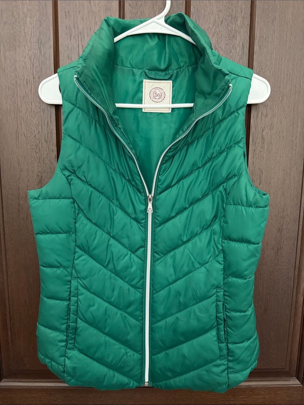 SO Emerald Green Quilted Puffer Vest - Women's